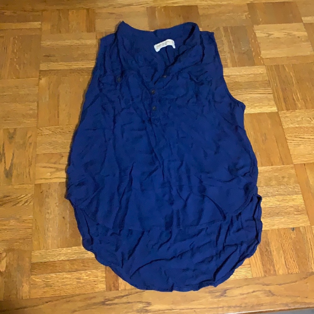 Abercrombie and Fitch XS Navy blue quarter button up tank top